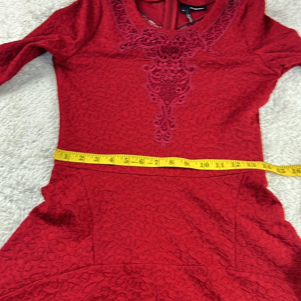 The Kooples long sleeved maroon fit and flare dress, med - Picture 6 of 9